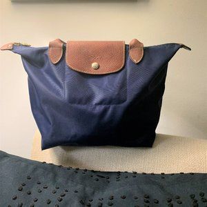 Longchamp Le Pliage Small Navy Tote Bag